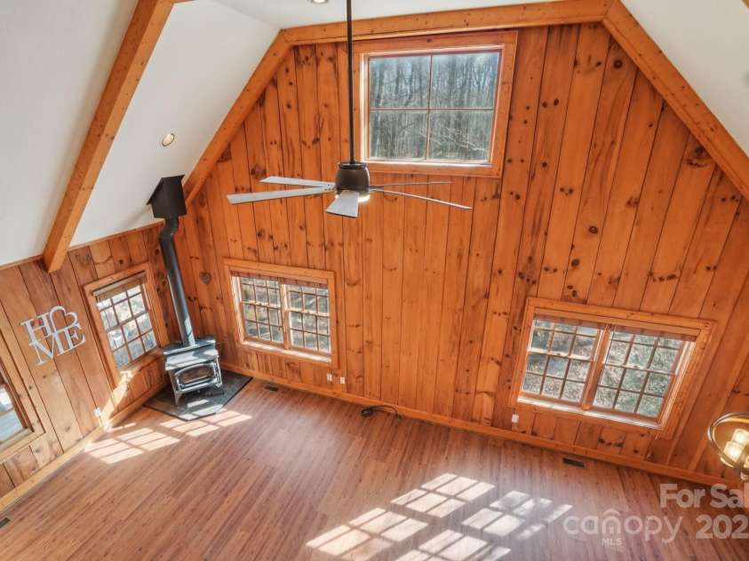 102 Knobster Way, Glenville, NC 28736.  MLS# CAR4325693, YatesRealty ID 3776. At the top of the stairs, and to the left, 