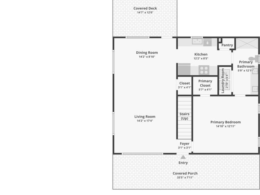102 Knobster Way, Glenville, NC 28736.  MLS# CAR4325693, YatesRealty ID 3776. Floor Plan - Main Level
