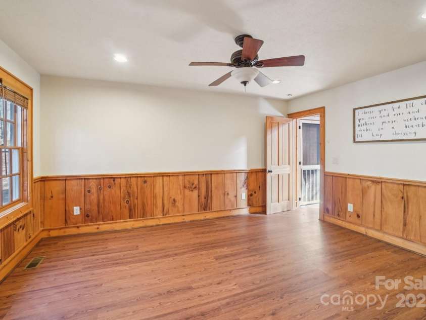 102 Knobster Way, Glenville, NC 28736.  MLS# CAR4325693, YatesRealty ID 3776. To a main level bedroom.