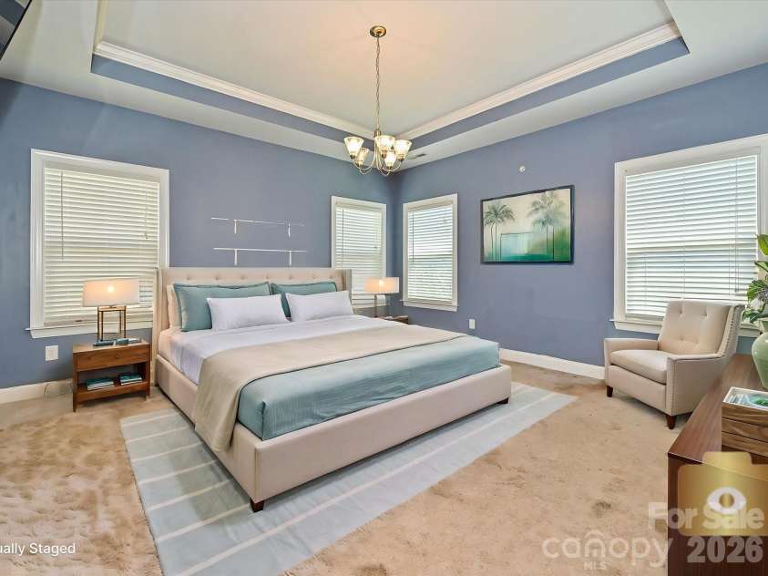 2019 Silverwood Drive, Waxhaw, NC 28173.  MLS# CAR4404290, YatesRealty ID 37763. Virtually Staged Primary Bedroom