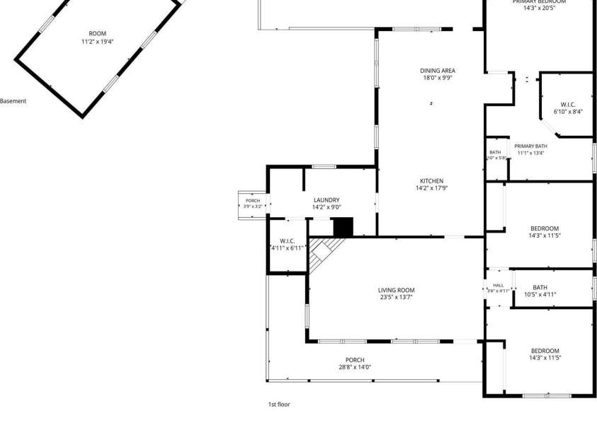 16665 Stokes Ferry Road, Richfield, NC 28137.  MLS# CAR4400480, YatesRealty ID 37796. Floor plan including studio