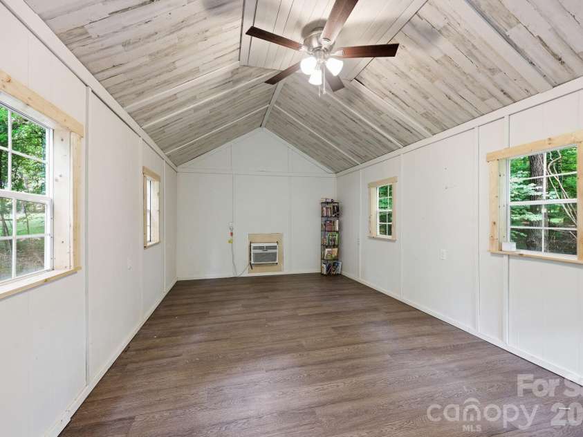 16665 Stokes Ferry Road, Richfield, NC 28137.  MLS# CAR4400480, YatesRealty ID 37796. Inside of detached 12x24 studio