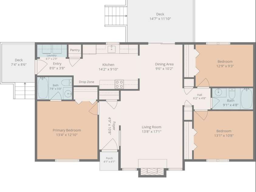 2406 Bearskin Lane, Monroe, NC 28110.  MLS# CAR4396948, YatesRealty ID 37817. Floorplan