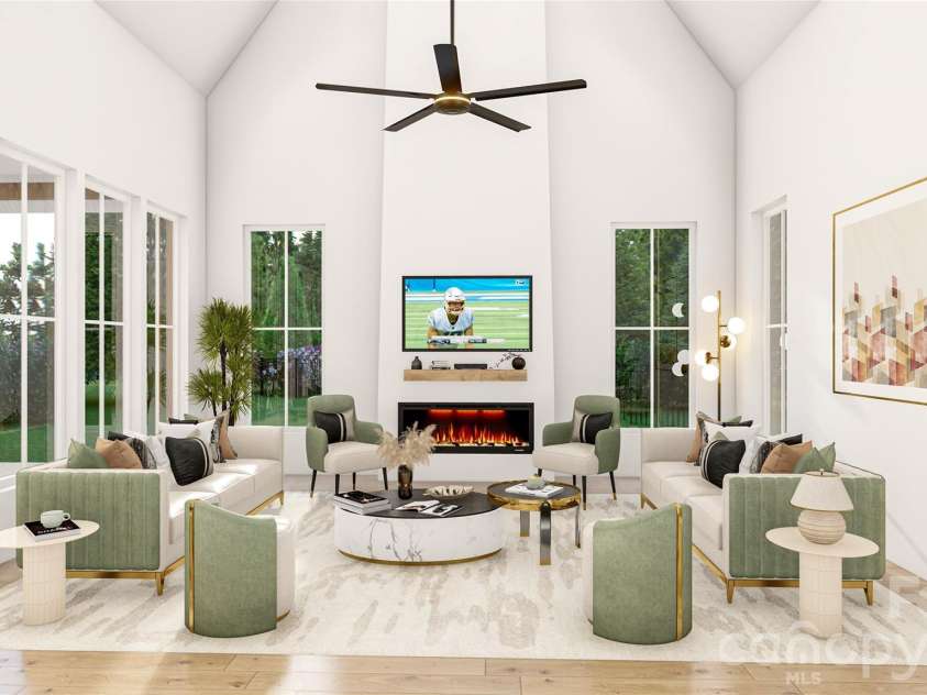 2033 Boswell Way, Matthews, NC 28104.  MLS# CAR4400509, YatesRealty ID 37829. 3D architectural rendering illustrating one potential home design for the homesite. Renderings are conceptual and are intended for visualization purposes only.