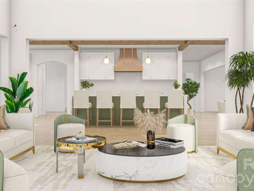 2033 Boswell Way, Matthews, NC 28104.  MLS# CAR4400509, YatesRealty ID 37829. 3D architectural rendering illustrating one potential home design for the homesite. Renderings are conceptual and are intended for visualization purposes only.