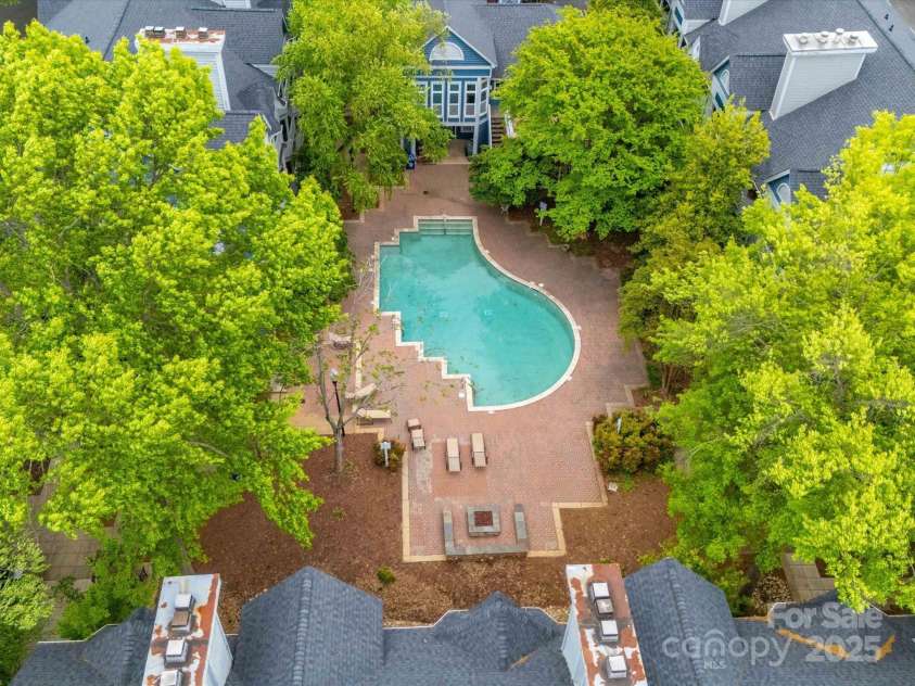 517 Graham Street, Charlotte, NC 28202.  MLS# CAR4247930, YatesRealty ID 3784. Pool view from the top floor