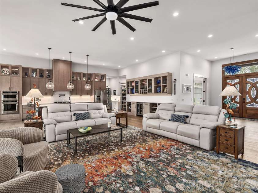 696 Daniel Circle Drive, Mills River, NC 28759.  MLS# CAR4402864, YatesRealty ID 37864. View of Kitchen from Living Room