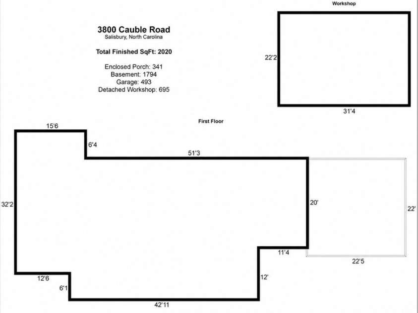 3800 Cauble Road, Salisbury, NC 28144.  MLS# CAR4402071, YatesRealty ID 37872. 