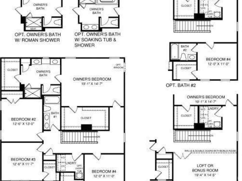 5019 Pineapple Lily Drive, Charlotte, NC 28216.  MLS# CAR4402599, YatesRealty ID 37878. Hudson Floor plan upper level