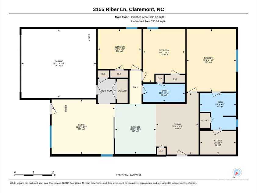 3155 Riber Lane, Claremont, NC 28610.  MLS# CAR4402206, YatesRealty ID 37879. 