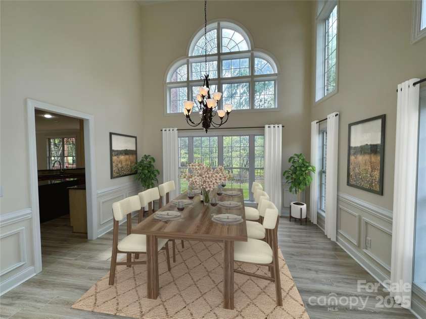 6316 Glengarrie Lane, Huntersville, NC 28078.  MLS# CAR4247118, YatesRealty ID 3788. Virtually staged dining room