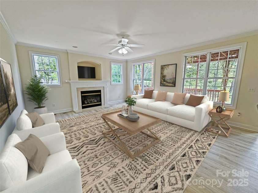 6316 Glengarrie Lane, Huntersville, NC 28078.  MLS# CAR4247118, YatesRealty ID 3788. Virtually staged family room