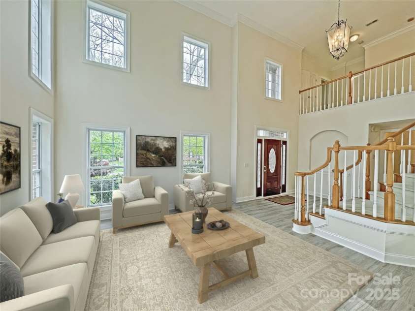 6316 Glengarrie Lane, Huntersville, NC 28078.  MLS# CAR4247118, YatesRealty ID 3788. Virtually staged living room