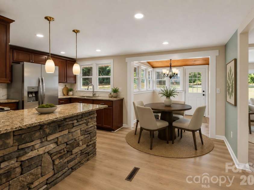 136 Wilhemenia Street, Marion, NC 28752.  MLS# CAR4404267, YatesRealty ID 37912. Virtually staged kitchen