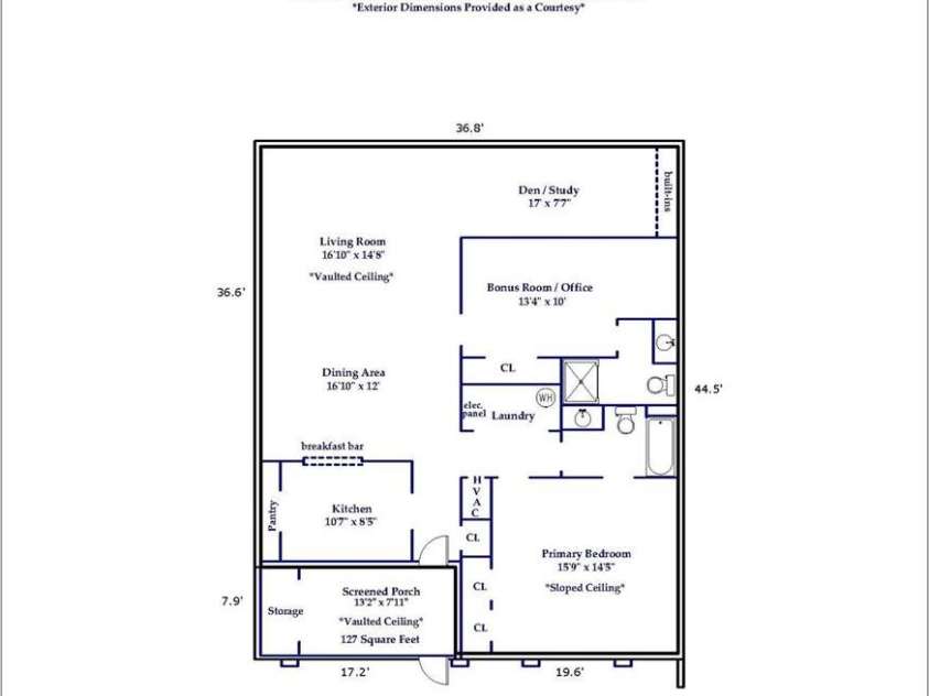 251 Carolina Drive, Tryon, NC 28782.  MLS# CAR4405426, YatesRealty ID 37939. Floor plan of the main level