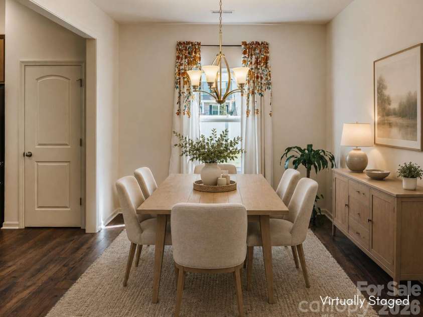 1261 Jenna Lynn Court, Lowell, NC 28098.  MLS# CAR4387224, YatesRealty ID 37941. Virtually Staged Dining Room
