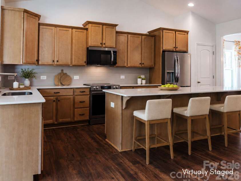 1261 Jenna Lynn Court, Lowell, NC 28098.  MLS# CAR4387224, YatesRealty ID 37941. Virtually Staged Kitchen