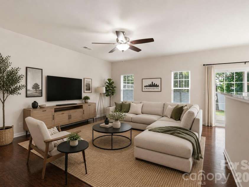 7323 Jane Parks Way, Charlotte, NC 28217.  MLS# CAR4402584, YatesRealty ID 37952. Great Room - Virtual Staging