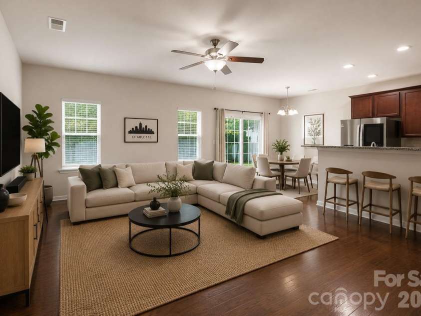7323 Jane Parks Way, Charlotte, NC 28217.  MLS# CAR4402584, YatesRealty ID 37952. Great Room - Virtual Staging