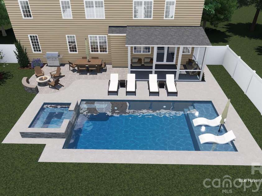 2409 Napa Terrace, Lake Wylie, SC 29710.  MLS# CAR4403646, YatesRealty ID 37954. Proposed pool design