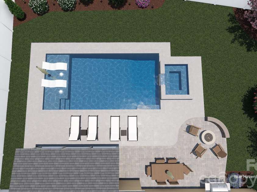 2409 Napa Terrace, Lake Wylie, SC 29710.  MLS# CAR4403646, YatesRealty ID 37954. Proposed pool design
