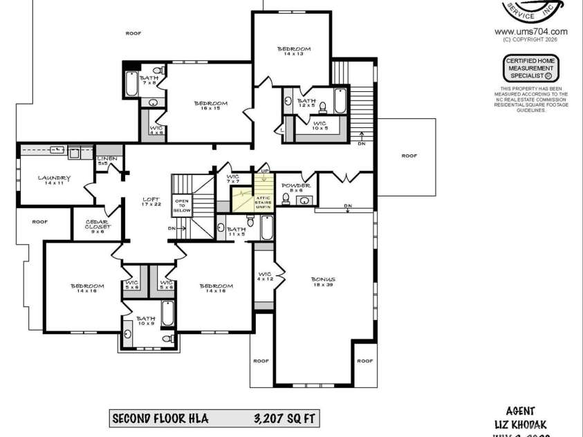 808 Huntington Park Drive, Charlotte, NC 28211.  MLS# CAR4369492, YatesRealty ID 37985. Floor Plan 2