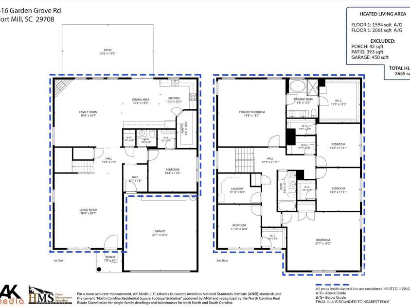 416 Garden Grove Road, Fort Mill, SC 29708.  MLS# CAR4388244, YatesRealty ID 38057. Floor plan