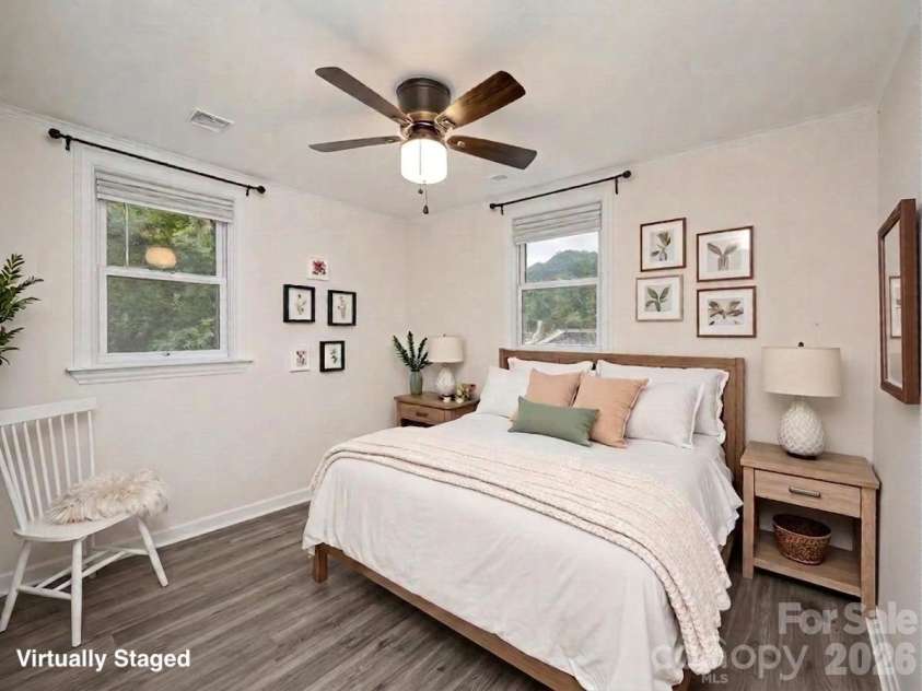 340 Mauney Cove, Waynesville, NC 28786.  MLS# CAR4401250, YatesRealty ID 38064. Virtually Staged guest bedroom