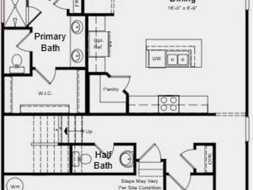 302 Fincastle Glen, Shelby, NC 28152.  MLS# CAR4396484, YatesRealty ID 38072. First Floor Plan - Additional Highlights Include: transom window at primary bath and extended laminate flooring to great room