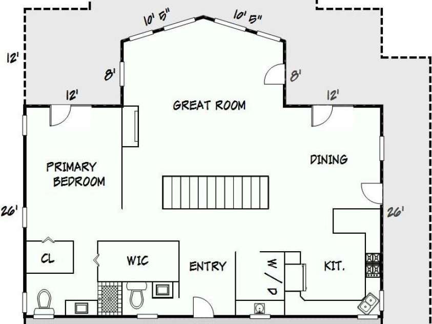 94 Fairway Drive, Nebo, NC 28761.  MLS# CAR4404522, YatesRealty ID 38125. Main floor