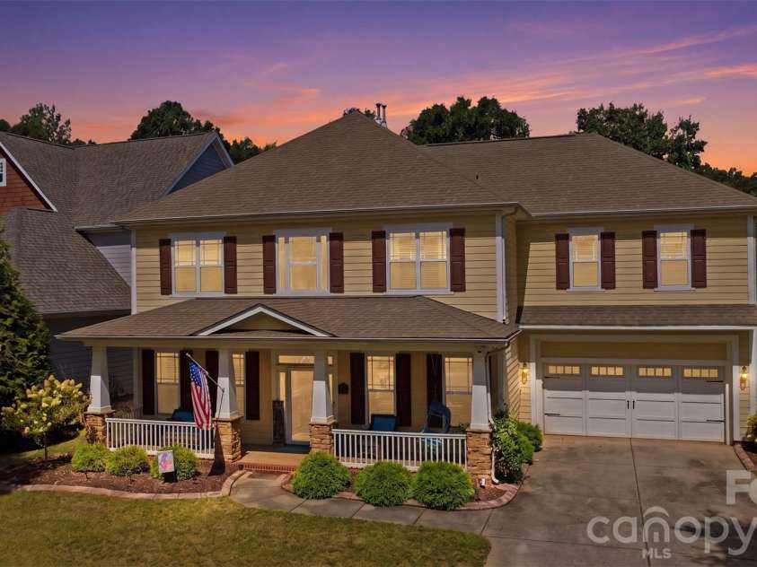 1507 Belmont Stakes Avenue, Indian Trail, NC 28079.  MLS# CAR4405383, YatesRealty ID 38137. Twilight View AI generated