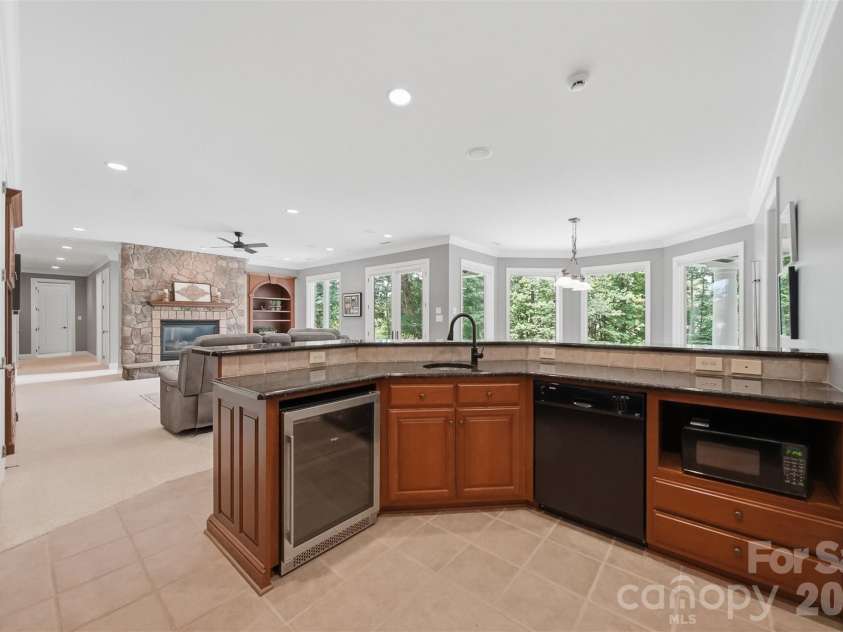 3745 Pinecrest Drive, Hickory, NC 28601.  MLS# CAR4403164, YatesRealty ID 38139. Basement Bar area