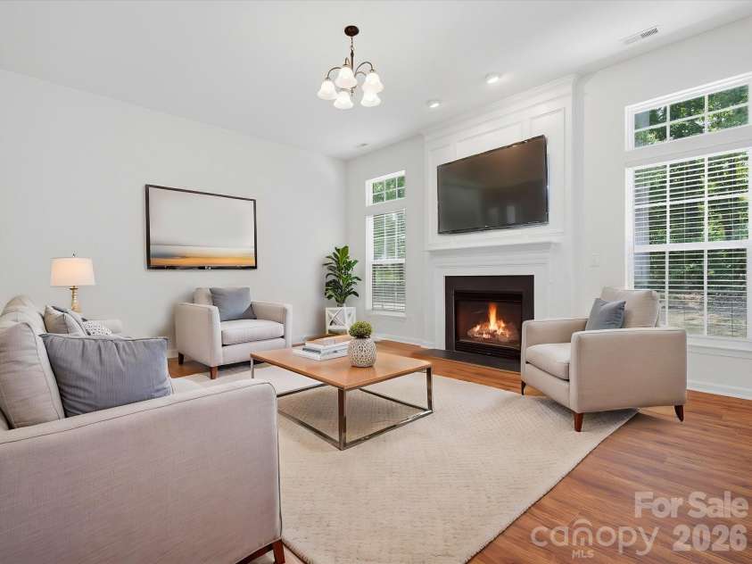 2007 Rosewater Lane, Indian Trail, NC 28079.  MLS# CAR4403255, YatesRealty ID 38180. Virtually Staged Living Room