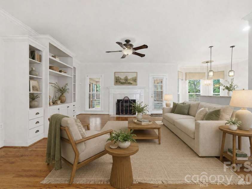 1423 Porch Swing Lane, Matthews, NC 28104.  MLS# CAR4401770, YatesRealty ID 38198. Virtually staged living area