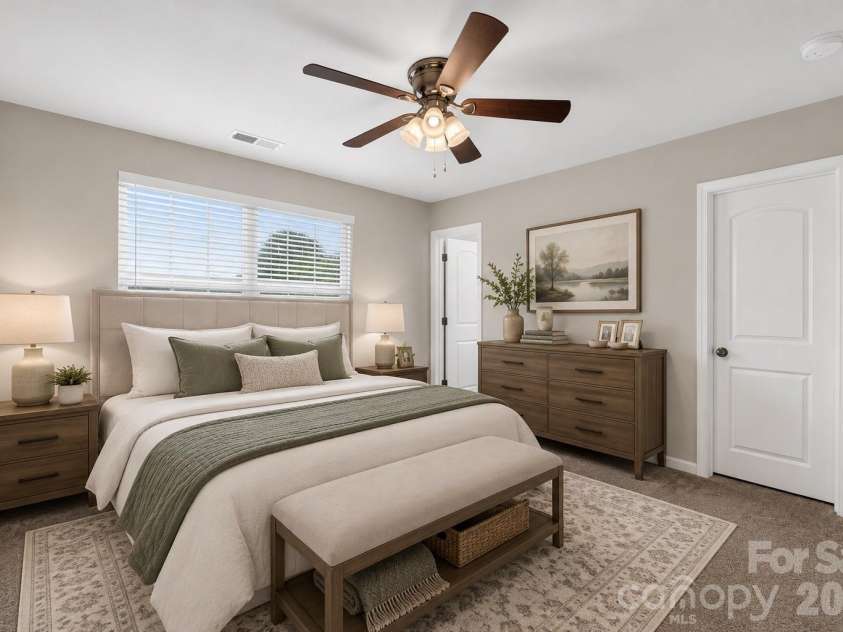 14406 Targert Lane, Charlotte, NC 28278.  MLS# CAR4404473, YatesRealty ID 38206. Primary bedroom virtually staged