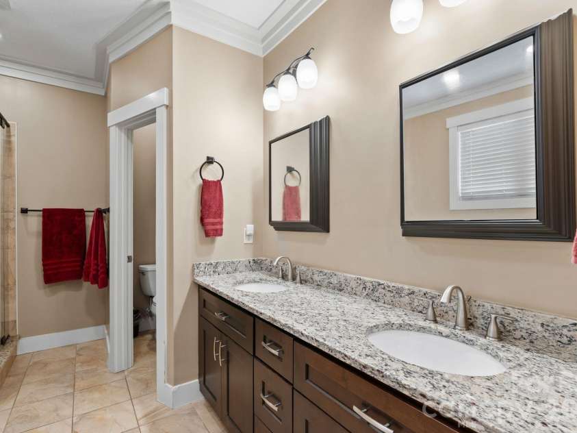 36 Copper Mill Court, Candler, NC 28715.  MLS# CAR4396335, YatesRealty ID 38225. Primary Bath with Dual Vanity