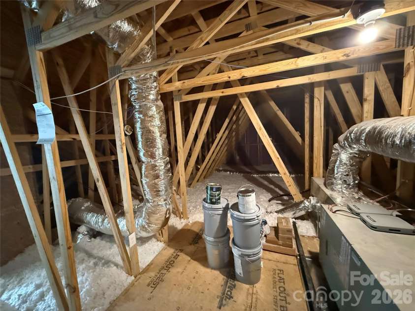107 Abbington Lane, Shelby, NC 28150.  MLS# CAR4380536, YatesRealty ID 38298. Attic space