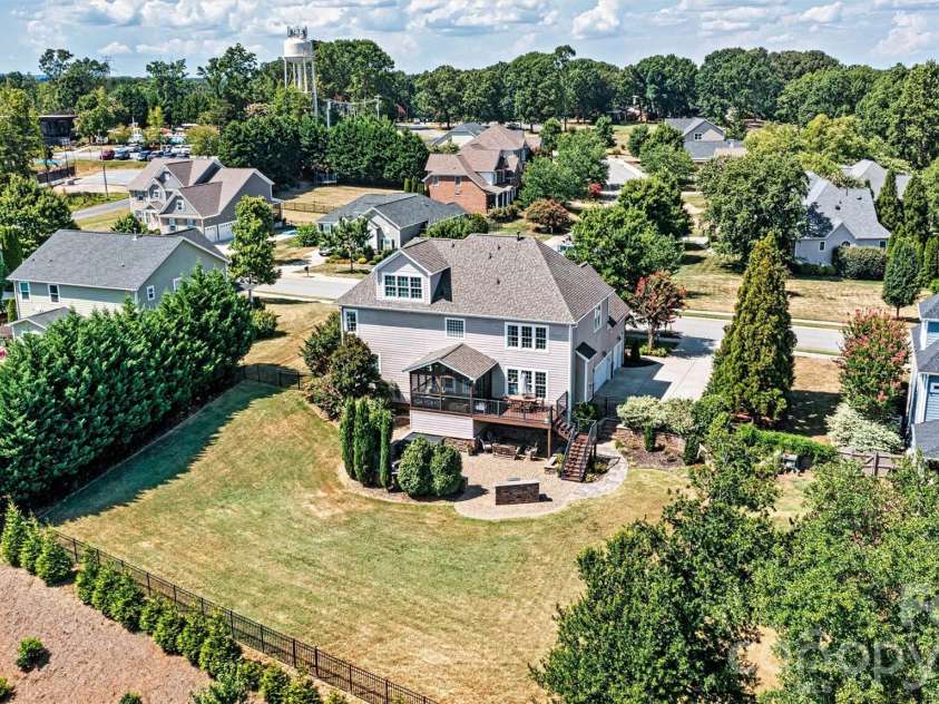 2576 Shanklin Lane, Denver, NC 28037.  MLS# CAR4287690, YatesRealty ID 3830. Aerial Back View - Private Fenced Back Yard