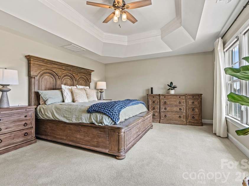 2576 Shanklin Lane, Denver, NC 28037.  MLS# CAR4287690, YatesRealty ID 3830. Primary Bedroom/Trey Ceiling Focused View (Second Floor) 