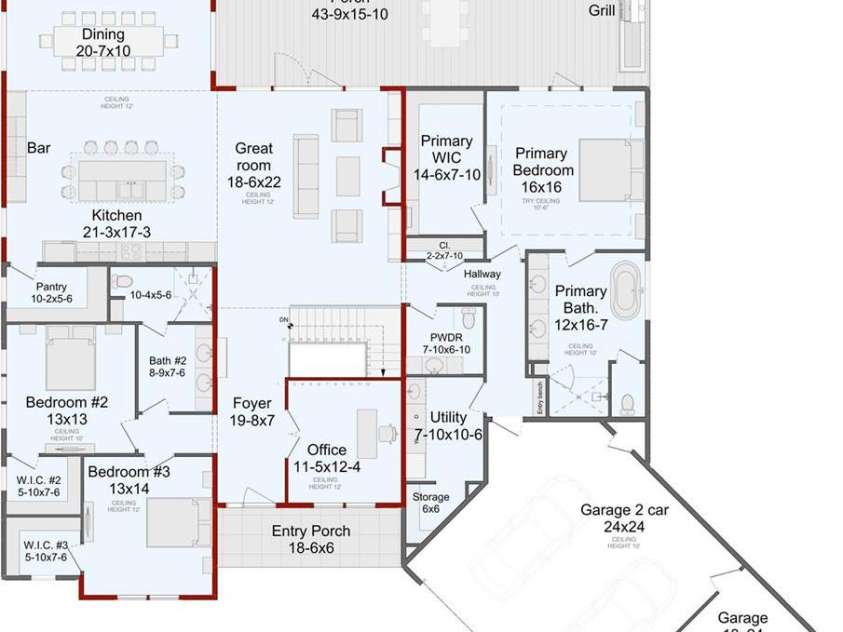 242 Sunridge Avenue, Horse Shoe, NC 28742.  MLS# CAR4315888, YatesRealty ID 3835. Main level plan
