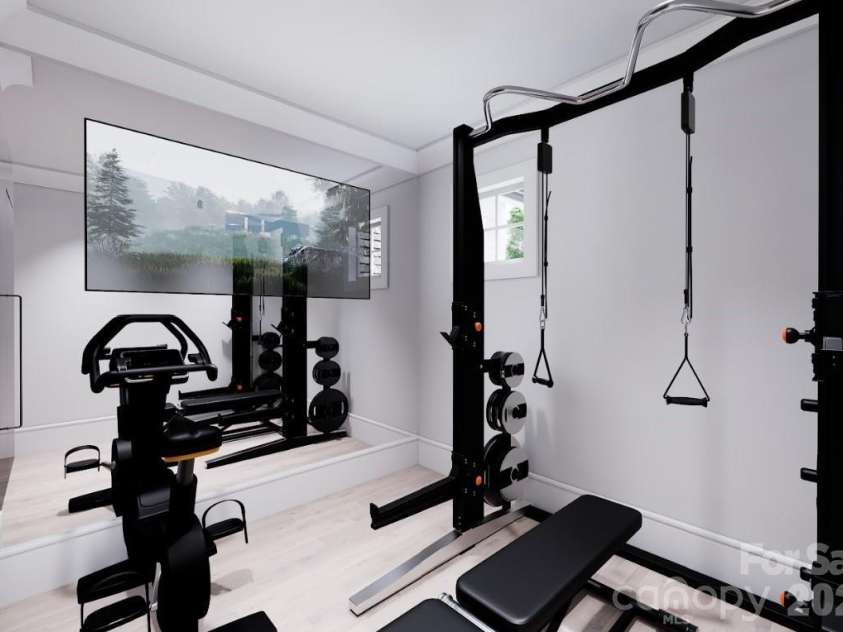 104 Sherwood Drive, Huntersville, NC 28078.  MLS# CAR4400327, YatesRealty ID 38379. Exercise room second floor