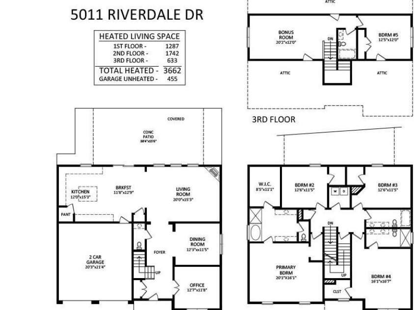 5011 Riverdale Drive, Charlotte, NC 28273.  MLS# CAR4405069, YatesRealty ID 38414. Floor Plan
