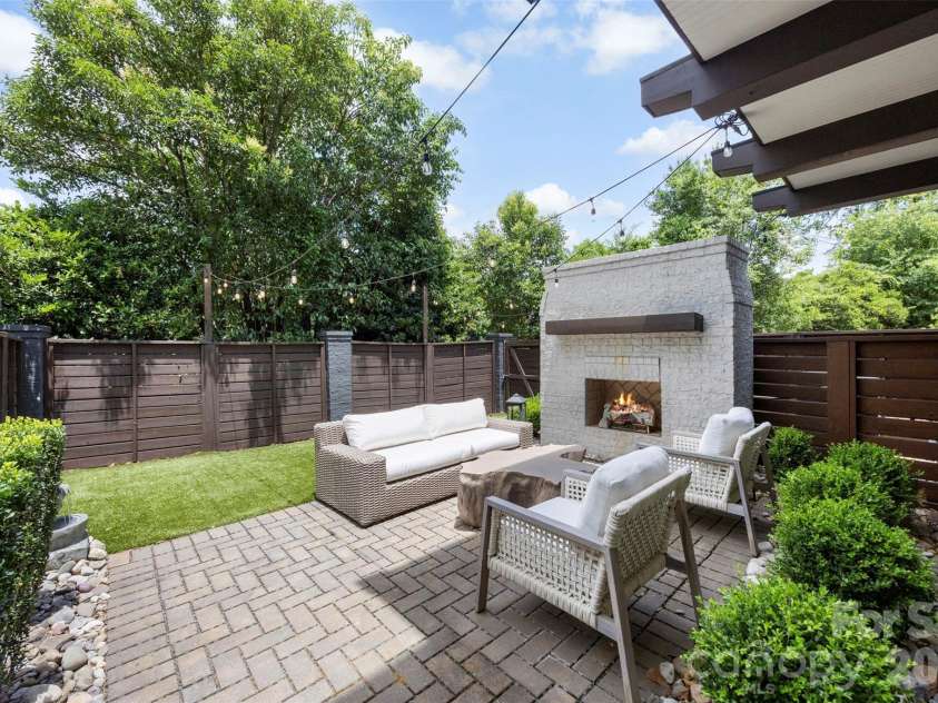 512 Living Way, Charlotte, NC 28204.  MLS# CAR4397058, YatesRealty ID 38430. Patio and Turf Backyard With Built-In Fireplace