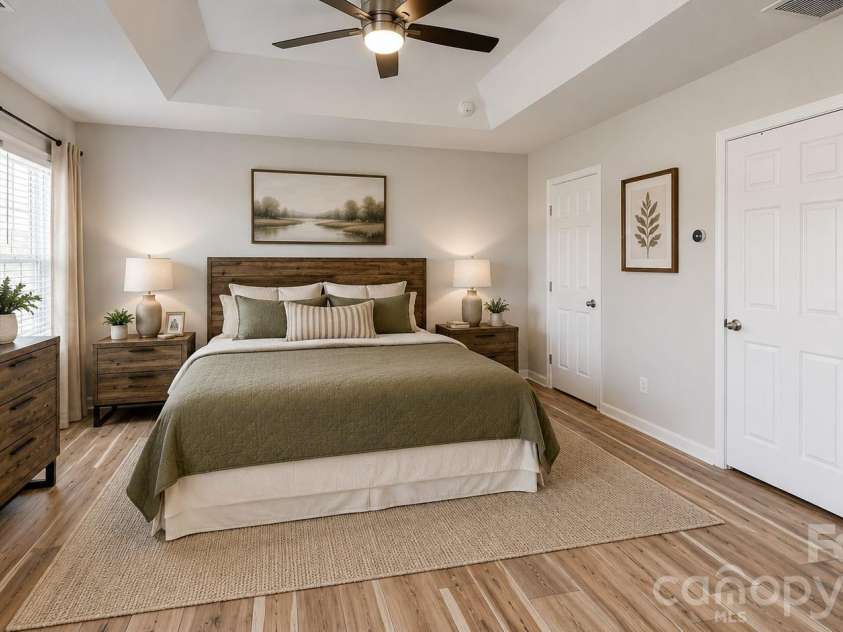16931 Hugh Torance Parkway, Huntersville, NC 28078.  MLS# CAR4387955, YatesRealty ID 38459. VIRTUALLY STAGED PRIMARY BEDROOM