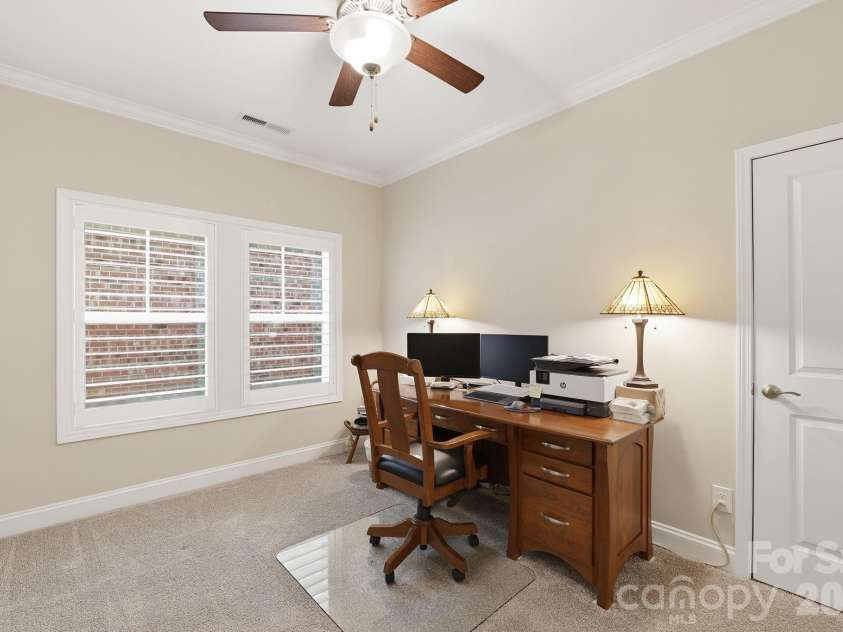 2525 Whispering Way, Indian Trail, NC 28079.  MLS# CAR4356535, YatesRealty ID 3846. Bedroom #3, currently used as an office