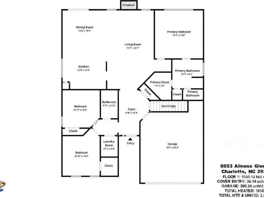 6653 Allness Glen Lane, Charlotte, NC 28269.  MLS# CAR4400662, YatesRealty ID 38460. 