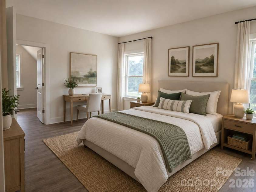332 Point Carpenter Road, Indian Land, SC 29707.  MLS# CAR4393958, YatesRealty ID 38464. Spacious secondary bedroom featuring a walk in closet and jack & jill bath access. Virtually staged.