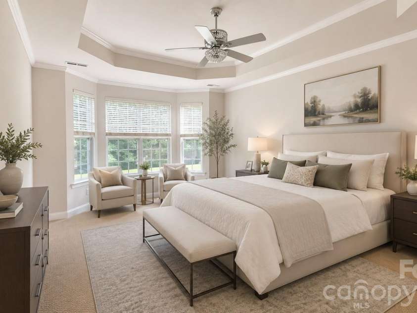 1162 Gold Rush Court, Fort Mill, SC 29708.  MLS# CAR4359124, YatesRealty ID 38468. Virtually staged Master Bedroom