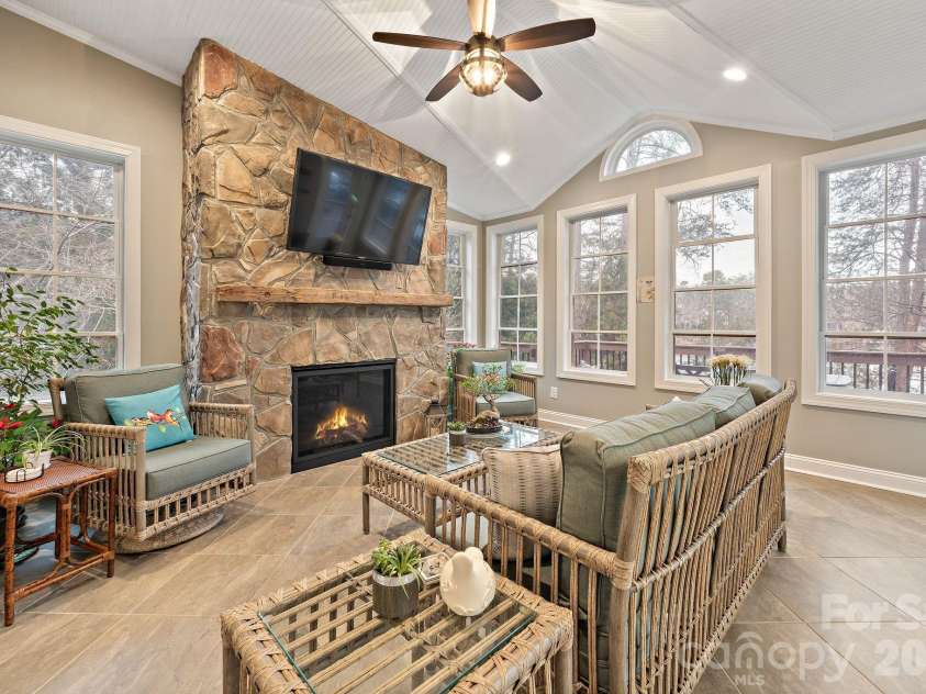 4685 Eagle Pointe Court, Denver, NC 28037.  MLS# CAR4332859, YatesRealty ID 38484. Gorgeous sunroom completed in 2019