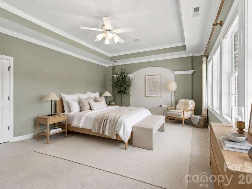 4685 Eagle Pointe Court, Denver, NC 28037.  MLS# CAR4332859, YatesRealty ID 38484. Virtually staged primary bedroom